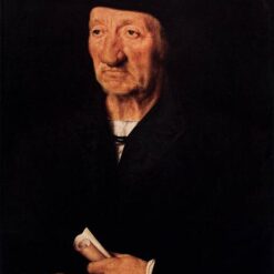 Authentic Hand - painted 'Portrait of an Old Man' Inspired by Hans Holbein the Younger - Northern Renaissance Style Oil on Panel from Dafen Village Studio
