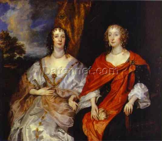 Exquisite Baroque Inspired Replica – “Portrait of Anna Dalkeith, Countess of Morton, and Lady Anna Kirk” by Anthony van Dyck