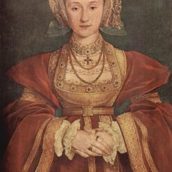 Exquisite 'Portrait of Anne of Cleves' Inspired Oil, Canvas & Tempera Painting - Embodying Northern Renaissance Spirit by Dafen Village Studio