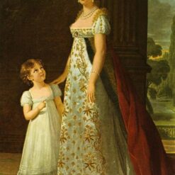 Authentic Dafen Village Reproduction: Caroline Murat and Daughter Letizia Portrait INSPIRED BY Vigee Le Brun’s 1807 Rococo Gem