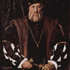 Authentic Hand-painted 'Portrait of Charles de Solier' INSPIRED BY Hans Holbein the Younger - Northern Renaissance Style Oil, Canvas & Tempera from Dafen Village Studio for Art Connoisseurs