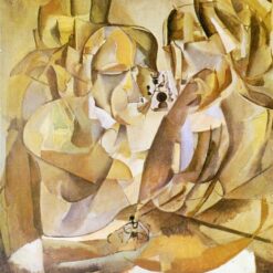 Exquisite Dafen Village Creation: 'Portrait of Chess Players' Inspired by Marcel Duchamp (1911) - Cubist Figurative Oil Painting on Canvas