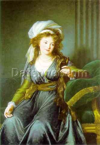 Hand – Painted Dafen Village Oil Canvas: Portrait of Countess Catherine Skavronskaya INSPIRED BY Louise Elisabeth Vigee Le Brun’s Rococo Masterpiece