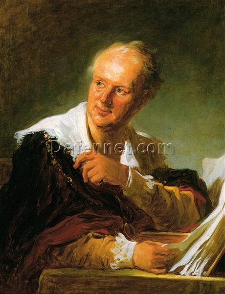 Home Decor Upgrade: Dafen Village’s Artistic Rendition of “Portrait of Denis Diderot” in Rococo Style Oil Canvas