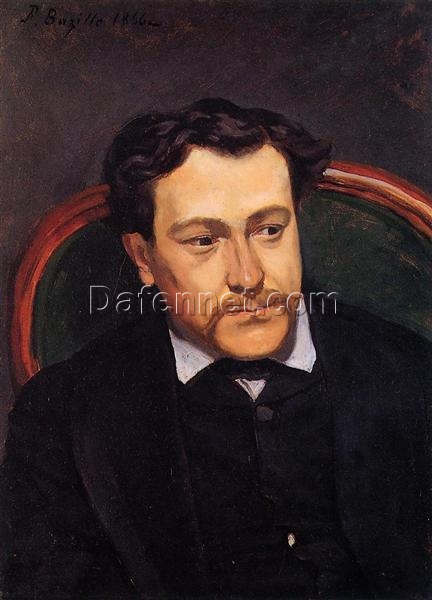 Hand – Painted Impressionist Portrait “Portrait of Édouard Blau” INSPIRED BY Frédéric Bazille (1866) – Skillfully Crafted by Dafen Village Artisans