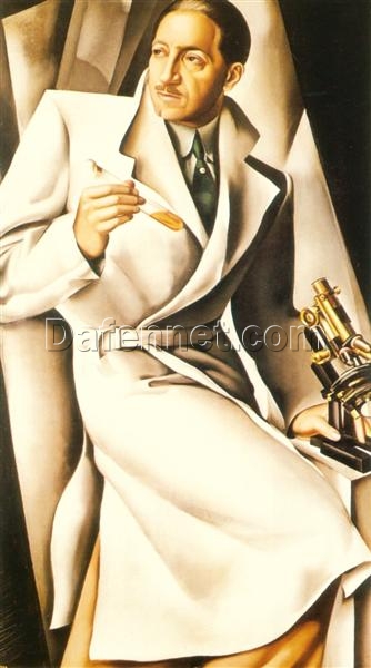 Tamara de Lempicka-Inspired “Portrait of Dr. Boucard” – Iconic Art Deco Portrait for Luxury Interiors & Fine Art Collections | DaFen Village Studio