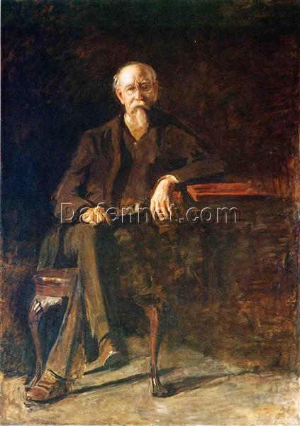 Authentic – Looking Realistic Portrait of Dr. William Thompson in Oil on Canvas Inspired by Thomas Eakins – Ideal for Historical and Art – Themed Interiors