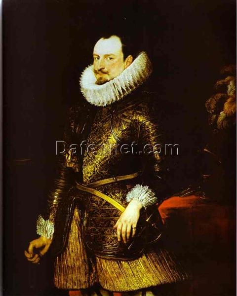 Unique Wall Art: Dafen Village’s Artistic Rendition INSPIRED BY “Portrait of Emmanuel Philibert” by Anthony van Dyck in Baroque Style for Interior Transformation