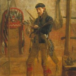 Dafen Village Inspired Reproduction of Thomas Eakins' "Portrait of Frank Hamilton Cushing" (1895) - High-Quality Realist Portrait Oil Painting for Sale, Great for Art Collections and Interior Designers Seeking Intellectual Portraits