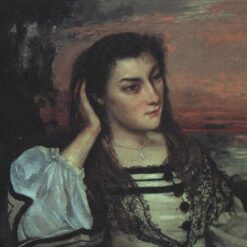 Exquisitely Hand-Painted Oil on Paper Replica of Gustave Courbet's 'Portrait of Gabrielle Borreau' - A Captivating Realist Portrait by Dafen Village Artists for Art Aficionados and Portrait Enthusiasts