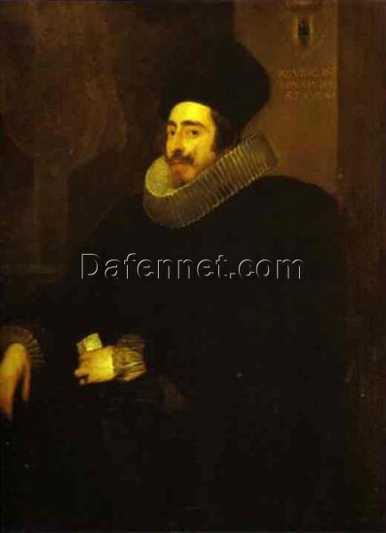 Dafen Village Hand-Painted “Portrait of Giovanni Vincenzo Imperiale” INSPIRED BY Anthony van Dyck’s 1625 Baroque Portrait for Art Aficionados