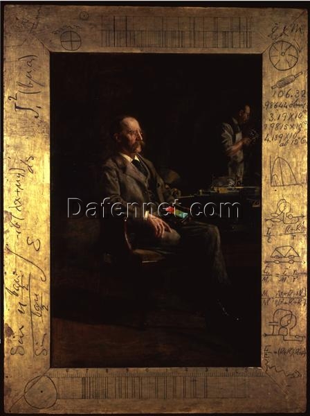 Dafen Village Inspired Reproduction of Thomas Eakins’ “Portrait of Henry Augustus Rowland” (1897) – High-Quality Realist Portrait Oil Painting for Sale, Great for Art Collections and Interior Designers Seeking Authoritative Portraits
