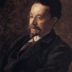 Authentic-Looking Realist Portrait "Portrait of Henry Ossawa Tanner" (1897) by Thomas Eakins - Dafen Village Creation, Oil Painting for Home and Office Spaces, Adored by Art Aficionados and Those Who Appreciate the Art of Capturing Fellow Artists