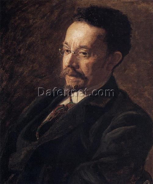 Authentic-Looking Realist Portrait “Portrait of Henry Ossawa Tanner” (1897) by Thomas Eakins – Dafen Village Creation, Oil Painting for Home and Office Spaces, Adored by Art Aficionados and Those Who Appreciate the Art of Capturing Fellow Artists