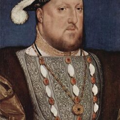 Captivating 'Portrait of Henry VIII, King of England' Inspired Portrait Oil Painting - Hand - painted in Dafen Village Studio, Emulating Hans Holbein the Younger's c.1535 Northern Renaissance Style