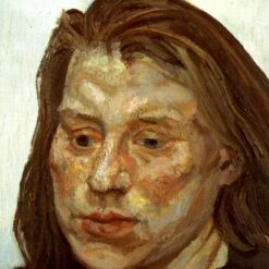 Exquisite Reproduction of Lucian Freud's 1990 'Portrait of Ib' - Expressionist Oil Canvas Masterpiece