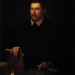 Timeless Elegance – Titian’s Portrait of Ippolito Riminaldi in High Renaissance Oil Painting – Custom Art from DaFen Village Studio