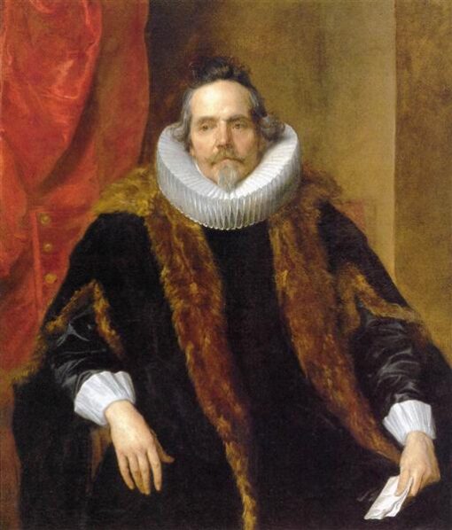 Élégance baroque - “Portrait de Jacques Le Roy” Peinture à l'huile sur toile inspirée par les artistes du village de Dafen