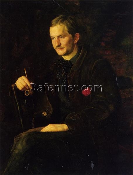 Authentic-Looking Realist Portrait “Portrait of James Wright” (1890) by Thomas Eakins – Dafen Village Creation, Oil Painting for Home and Office Spaces, Adored by Art Aficionados and Those Who Appreciate the Craft of Capturing Essence