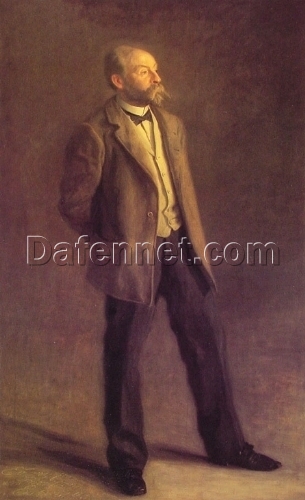 Hand-Painted Replica of Thomas Eakins’ “Portrait of John McLure Hamilton” (1895) – Magnificent Realist Portrait Oil Painting on Canvas from Dafen Village, Ideal for Art Lovers and Those Admiring Grand Portraiture