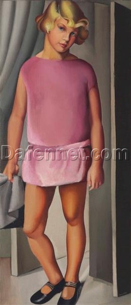 Tamara de Lempicka-Inspired “Portrait of Kizette” – Iconic Art Deco Portrait for Luxury Interiors & Fine Art Collections | DaFen Village Studio