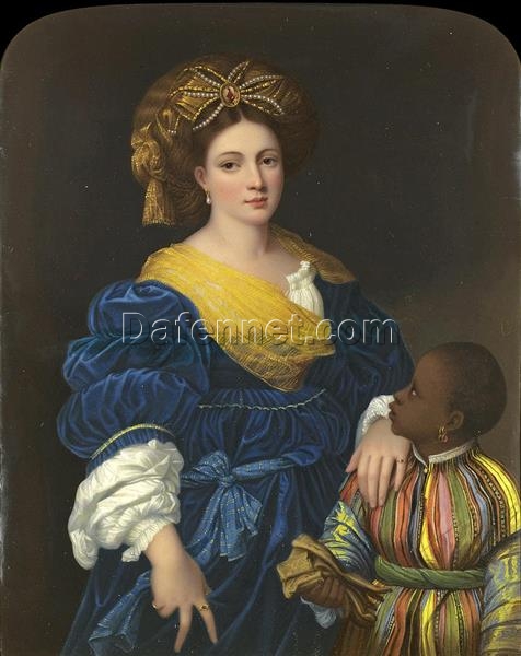 Elegant Portrait of Laura de Dianti – Titian’s High Renaissance Oil Painting – Custom Art from DaFen Village Studio