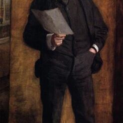 Authentic-Looking Realist Portrait "Portrait of Leslie W. Miller" (1901) by Thomas Eakins - Dafen Village Creation, Oil Painting for Home and Office Spaces, Adored by Art Aficionados and Those Who Appreciate the Art of Capturing Character in Large Portraits