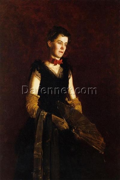 Authentic-Looking Realist Portrait “Portrait of Letitia Wilson Jordan” (1888) by Thomas Eakins – Dafen Village Creation, Oil Painting for Home and Office Spaces, Adored by Art Aficionados and Those Who Appreciate the Art of Female Portraiture