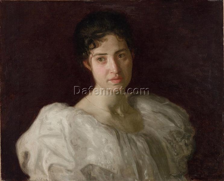 Authentic-Looking Realist Portrait “Portrait of Lucy Lewis” (1896) by Thomas Eakins – Dafen Village Creation, Oil Painting for Home and Office Spaces, Adored by Art Aficionados and Those Who Appreciate the Beauty of Female Portraits