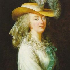 1781 Rococo-Inspired Oil Portrait on Panel: Madame du Barry by Louise Elisabeth Vigee Le Brun Replica