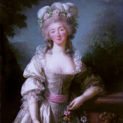1782 Rococo-Inspired Oil Portrait: Madame du Barry by Louise Elisabeth Vigee Le Brun Replica