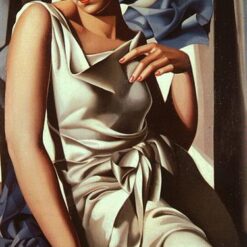 Lempicka-Inspired "Portrait of Madame M." – Hand-Painted Art Deco Portrait for Luxury Home & Office Décor | DaFen Village Studio