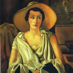 High - Quality Reproduction of Andre Derain's c.1928 Neoclassical Portrait of Madame Paul Guillaume with a large hat, Exclusive from Dafen Village's Premier Studios