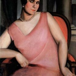 Lempicka-Inspired "Portrait of Madame Zanetos" – Hand-Painted Art Deco Portrait for Luxury Home & Office Décor | DaFen Village Studio