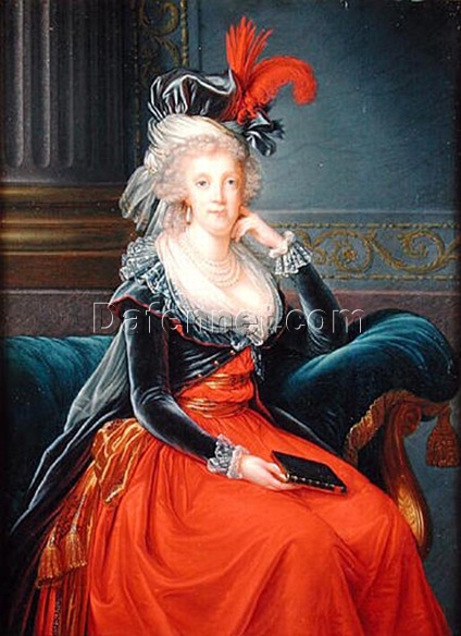 Exquisite Dafen Village Creation: Portrait of Maria Carolina of Austria INSPIRED BY Louise Elisabeth Vigee Le Brun’s 1791 Artwork