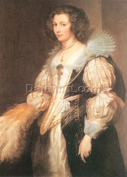 Dafen Village Handcrafted Replica of Anthony van Dyck’s “Portrait of Maria Lugia de Tassis” – A Baroque Gem on Oil Canvas