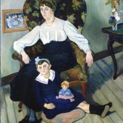 Authentic - Style Oil Painting Inspired by Valadon's 'Portrait of Marie Coca and her Daughter' - Exclusive Dafen Village Creation