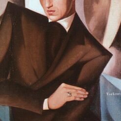 Lempicka-Inspired "Portrait of Marquis Sommi" – Hand-Painted Art Deco Portrait for Luxury Home & Office Décor | DaFen Village Studio