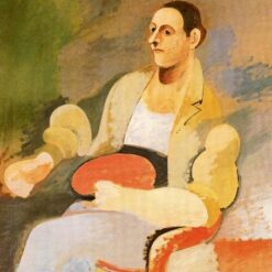 Unique Hand-Painted Interpretation of Arshile Gorky's 1926 - 1929 'Portrait of Master Bill' in Post-Impressionist Style on Oil Canvas for Private Art Collections and Interior Design Projects