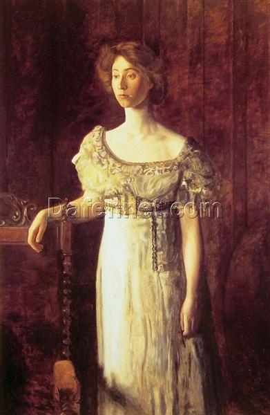 Authentic Hand – Painted Realistic Oil Canvas Portrait of Miss Helen Parker Inspired by Thomas Eakins (1908) – Dafen Village Reproduction