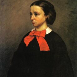 Exquisite 1857 Gustave Courbet 'Portrait of Mlle. Jacquet' Realist Oil on Canvas Portrait - 90x65 cm, Inspired by Private Collection Masterpiece, Ideal for Art Connoisseurs
