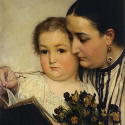Exquisitely Hand-Painted Oil Portrait Inspired by Sir Lawrence Alma-Tadema's 'Portrait of Mme Bonnefoy and M. Puttemans' (1867) - A Graceful Romantic Replica by Dafen Village Artists for Portrait Enthusiasts and Art Aficionados