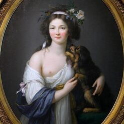 Oil Canvas Reproduction: Portrait of Mme D'Aguesseau INSPIRED BY Vigee Le Brun’s c.1770 Masterpiece