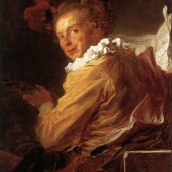 Dafen Village Exquisite Handmade Replica of Jean-Honore Fragonard's “Portrait of Monsieur de la Breteche, brother of the Abbot of Saint Non” in Rococo Style for Art Lovers