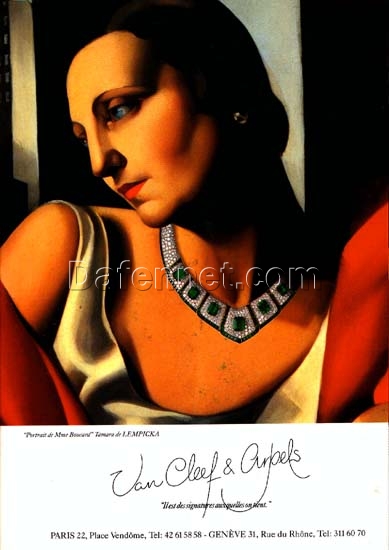 Portrait of Mrs. Boucard” – Tamara de Lempicka Art Deco Portrait Oil Painting