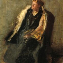 Exquisite Realistic Portrait of Mrs. Hubbard Inspired by Thomas Eakins - Hand - Painted Oil on Canvas for Home Decor