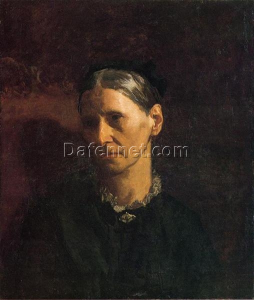 Hand-Painted Replica of Thomas Eakins’ “Portrait of Mrs. James W. Crowell” (1870 – 1875) – Exquisite Realist Portrait Oil Painting on Canvas from Dafen Village, Ideal for Art Lovers and Portrait Enthusiasts