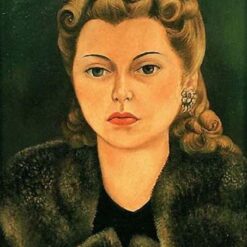 Inspired by Frida Kahlo – Portrait of Natasha Gelman | Hand-Painted Oil Painting | Naïve Art Collectible | DaFen Village Studio