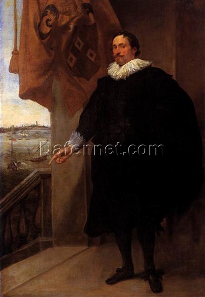 Dafen Village Hand-Painted “Portrait of Nicolaes van der Borght” INSPIRED BY Anthony van Dyck’s c.1620 Baroque Portrait for Art Lovers