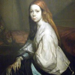 Hand - Painted Realist Portrait "Portrait of Pauline Ono" INSPIRED BY Jean - Francois Millet (1843 - 1844) - Skillfully Crafted by Dafen Village Artisans